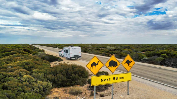 4x4 towing a van after caravan weighing for a road trip around Australia